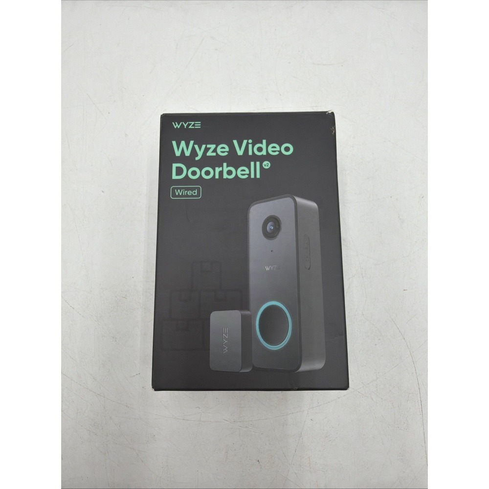 Wyze Video Doorbell v2 Wired 2K Resolution Night Vision Detection Black